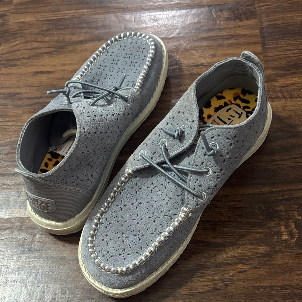 Hey Dude Perforated Gray Loafers